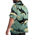 thumbnail image 3 of Whale Men's Short Sleeve Button Down Casual Poplin Shirts for Summer Beach, Printed Design - Unisex, 3 of 6