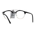 thumbnail image 4 of Mens Retro Hipster Half Horn Rim Clear Lens Eyeglasses Black Gold, 4 of 4