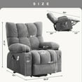 thumbnail image 3 of JONPONY Power Lift Recliner Chair for Elderly with Heat and Vibration Massage Recliner Chair with USB Charge Port for Living Room- Infinite Position, Side Pocket,Grey, 3 of 13