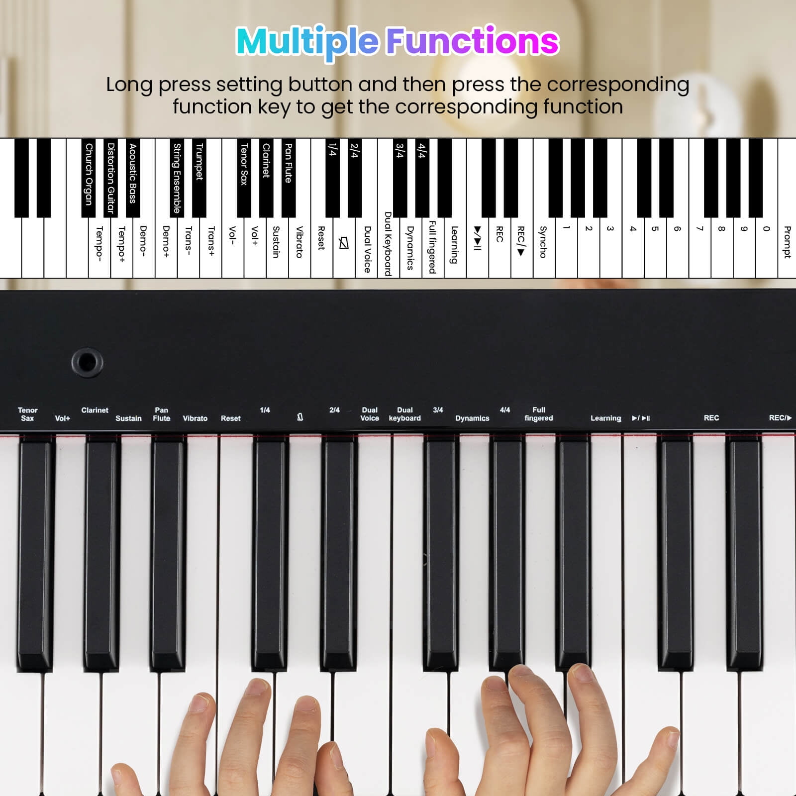 Costway 61-Key Electric Piano Keyboard for Beginners with Adjustable Stand & Stool