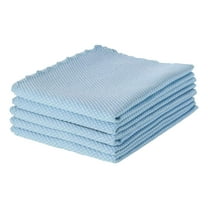 Mozhitti Blue Microfiber Glass Cleaning Cloths Towels For Windows Stainless Steel Lint Streak Water