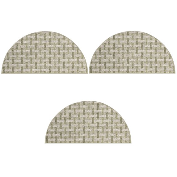 Furnish My Place Union Indoor/Outdoor Commercial Green Color Rug, Pet-Friendly, Home Decor Commercial Rug for Living Room, Bedroom, Wedding, Event, Made in USA, 18" x 36" Half Round - Set of 3