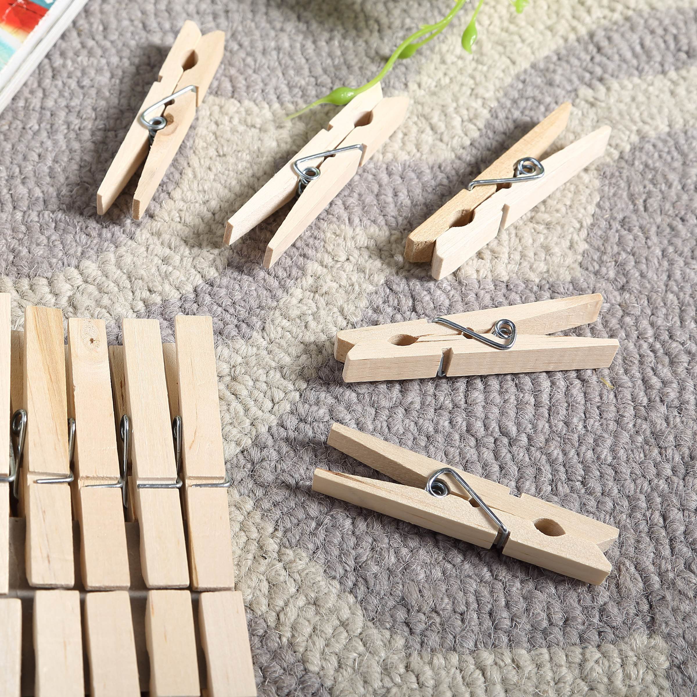 72 Wood CLOTHESPINS Clamp & Spring Style 2 7/8 Length X 3/8 Wide Natural  Wooden Laundry Clothes Pin Hang Hanger 