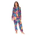 thumbnail image 2 of FORMRS Onesies Pajama for Adults Unisex Hoodie Winter Jumpsuit One Piece Sleepwear, Sizes S-2XL, Colorful Art Leaves Pattern, 2 of 7