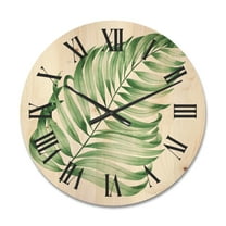 Designart 'Close Up Of Tropical Leaf Of Monstera II' Farmhouse Wood Wall Clock