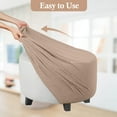 thumbnail image 2 of Lipstore Housse Extensible pour Pouf, Pantoufles Pouf Rondes pour Salon, Repose-Pieds, Kahki Extensible (Housse Seulement), 2 of 10
