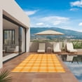 thumbnail image 3 of Orange Yellow Check Outdoor Rug for Patio/Deck/Porch, Non-Slip Large Area Rug 3 x 5 Ft, Fall Farmhouse Buffalo Plaid Indoor Outdoor Rugs Washable Area Rugs, Reversible Camping Rug Carpet Runner, 3 of 8