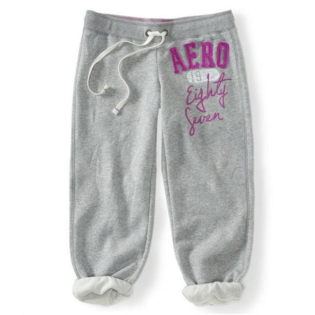 Aeropostale Womens Croppeddri Casual Sweatpants, Gris, Small