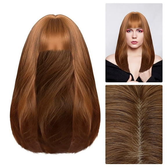 UTOURS Wig Mid-length Lace Hair Wig No Straight High Wig Clavicle Hair Bob Glue Female Silk Lace Front Mid-point Temperature- Hair Lengthened