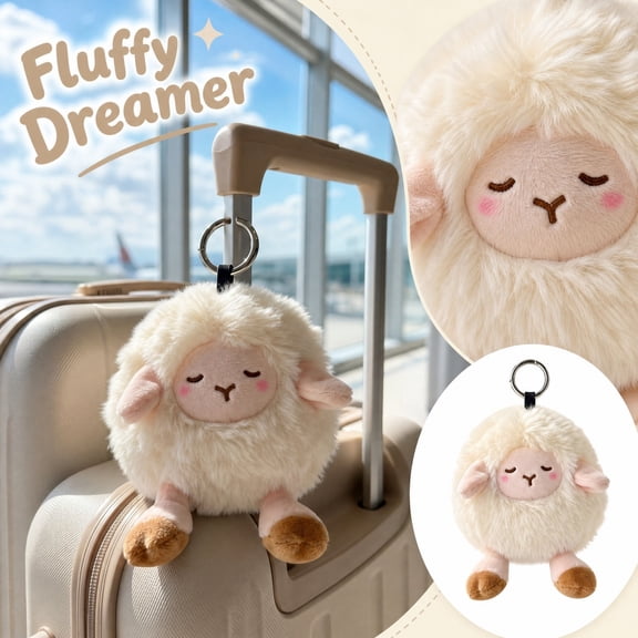 Sleep Sheep Plush Pendant Soft Stuffed Animal Hanging Ornament Healing Aesthetic Design Compact Height for Backpacks Keychains and Room Decoration