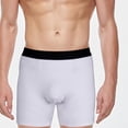 thumbnail image 2 of B91xZ Cotton Boxer Briefs for Men Breathable Comfortable Trunks,White M, 2 of 3