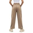 thumbnail image 4 of Women Linen Pants Wide Leg Boho Pants Loose Lightweigt Beach Palazzo Harem Pants with Pockets, L, 4 of 7