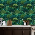 thumbnail image 2 of Boho Peel and Stick Wallpaper Green Forest Waterfalls Vibrant Trees Wall Mural 17.7in x 9.8ft Self Adhesive Removable Wall Paper Renter Friendly Wallpaper for Bedroom Kitchen Farm, 2 of 8