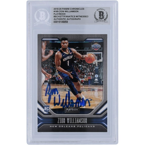Zion Williamson New Orleans Pelicans Autographed 2019-20 Panini Chronicles Playbook #169 Beckett Fanatics Witnessed Authenticated Rookie Card - Fanatics Authentic Certified