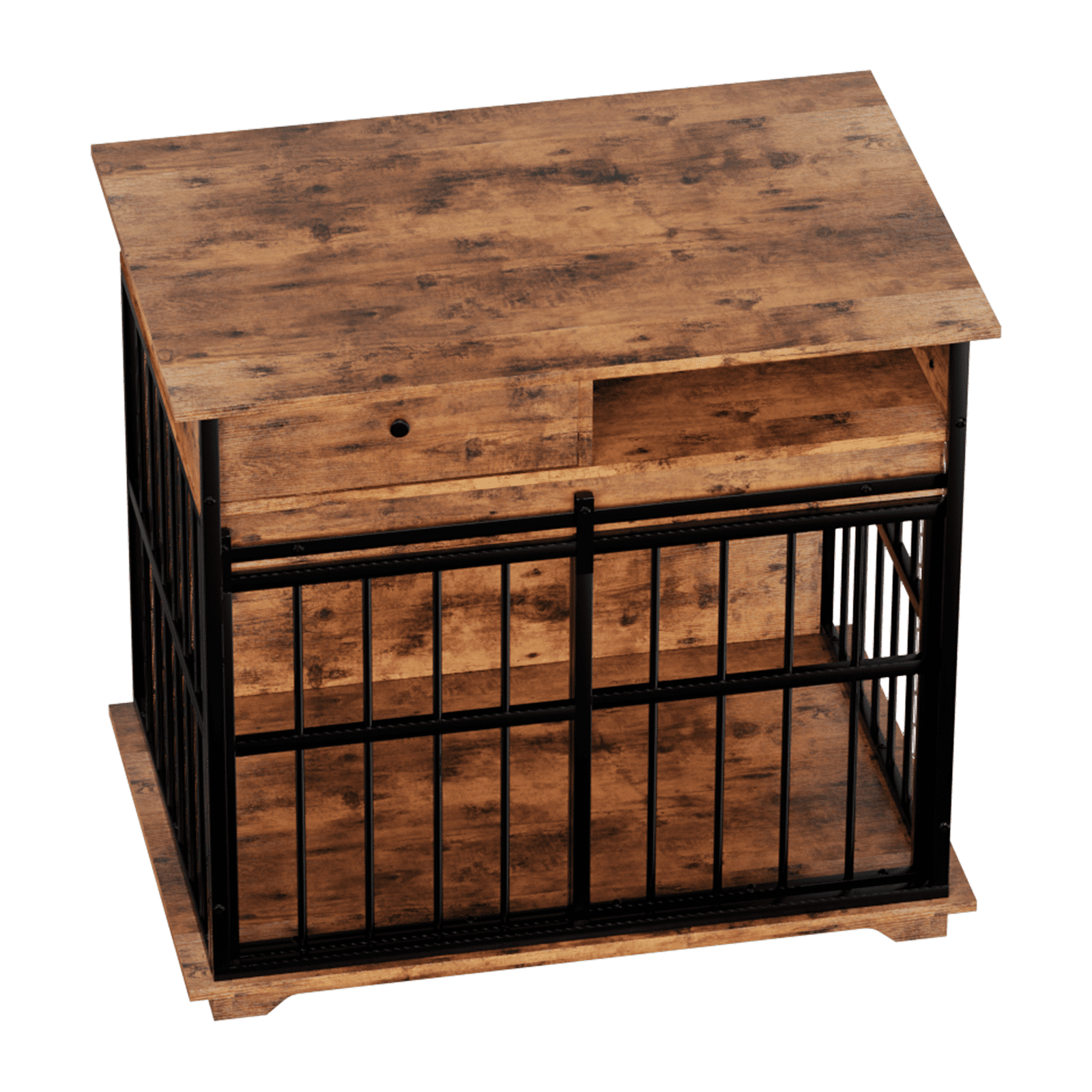 Dog Crate Furniture, Large Dog Cage Wooden Kennel Furniture with Tray for Medium Large Dogs