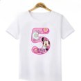 thumbnail image 3 of Camiseta de algodón con gráfico de lazo con número de Minnie Mouse, ropa para niños de 1, 2, 3, 4, 5, 6, 7, 8 y 9 años, camisetas para niñas y niños, 3 of 5