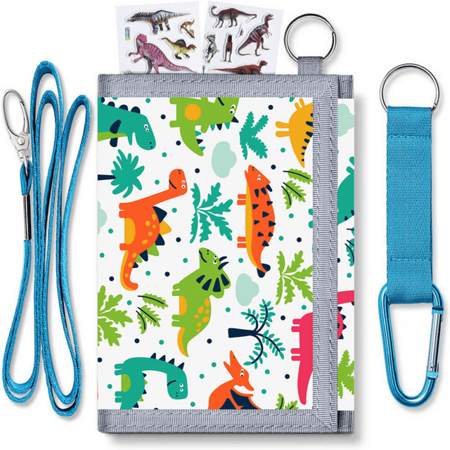 HLONK Kids Wallet Soft Boys Wallet with Safe Hook-and-Loop Closure Versatile Card Holder for Children‘s Needs