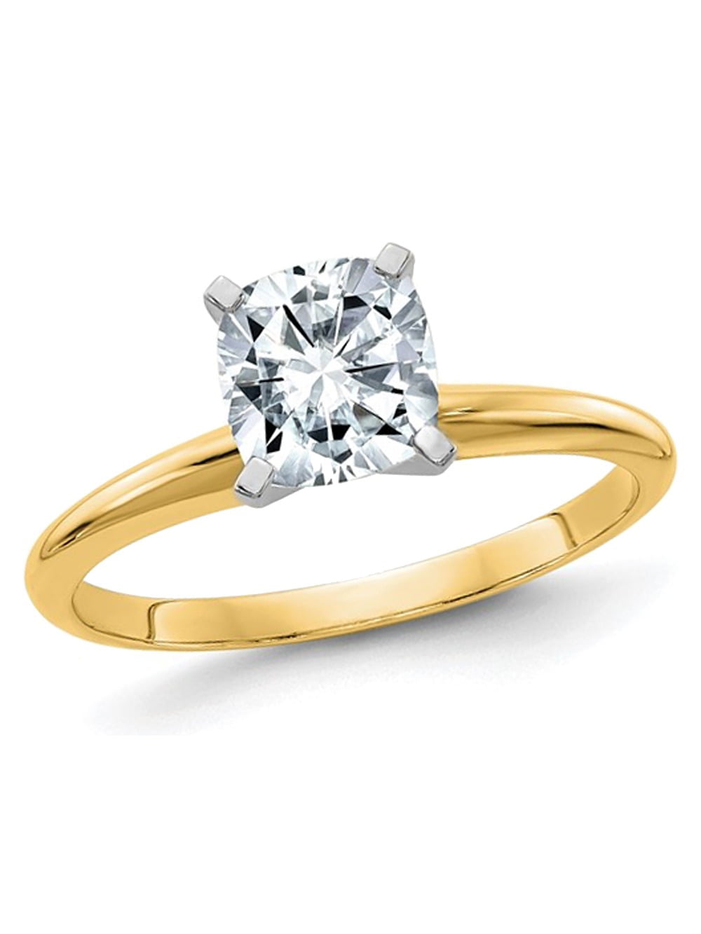 2.00ct Cushion Shape Near White Moissanite In 14KT Gold Wedding Engagement Ring