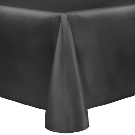 

Ultimate Textile Reversible Shantung Satin - Majestic 70 x 104-Inch Oval Tablecloth Charcoal Grey