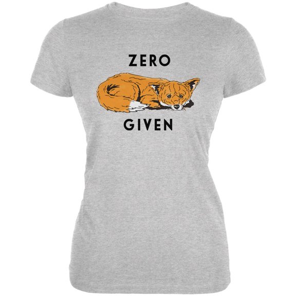 For Fox Sake Heather Grey Juniors Soft T-Shirt - Large