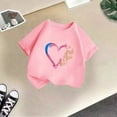 thumbnail image 5 of Gubotare Girls Tees Girl's Letter Graphic Print Round Neck Short Sleeve Drop Shoulder Tee T Shirts,7-8 Years Pink, 5 of 5