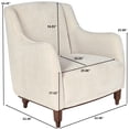 thumbnail image 3 of Better Homes & Gardens Ambrose Accent Chair, Ivory Velvet, 3 of 8