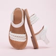 thumbnail image 6 of Duqingm Toddler Sandals Toddler Girl Sandals - Flower Girl Dress Shoes Open Toe Little Kid Summer Flats White,9.5, 6 of 6