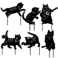 thumbnail image 1 of Naiovety 6 uds gato negro silueta gato decorativo jardín estacas gato jardín estatuas jardín al aire libre estatuas animales estacas para decoración Decoración del hogar Naiovety HA037382-00, 1 of 6