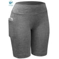 thumbnail image 3 of Deago Yoga Shorts for Women High Waist Workout Shorts Tummy Control Running Biker Shorts with Side Pockets (Gray, XXL), 3 of 10