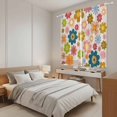 thumbnail image 3 of Vintage Boho Floral Kitchen Curtains 63 Inch Length, Yellow Pink Floral Bohemia Beige Tiers Curtains for Living Room Berdoom Bathroom, Light Filtering Drapes Window Treatment 2 Panels 42"Wx63"L, 3 of 8