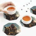 thumbnail image 4 of Leather Coasters with Heat-resistant for Drinks, desert Man Shepherd Dog -标题2 Octagon, 4 of 5