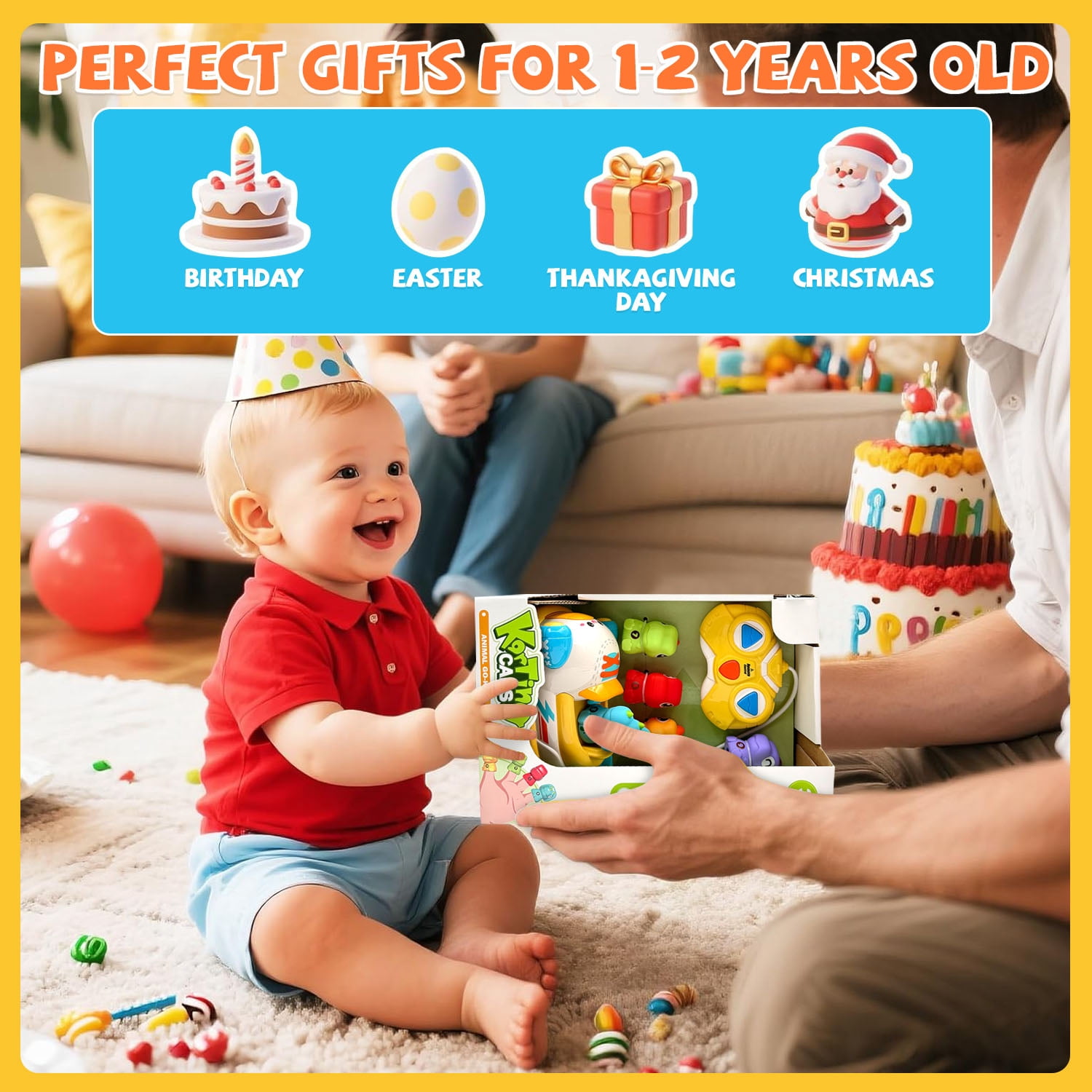 Remote Control Car for Toddlers, Dinosaur Toys for Kids 3-6 Years,  Car Toy for 3 Year Old Boys, Birthday Gifts for Boys and Girls