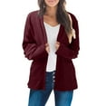 thumbnail image 3 of Vedolay Top Womens Oversized Lapel Button Up Long Sleeve Classic Casual Jacket,Red L, 3 of 4