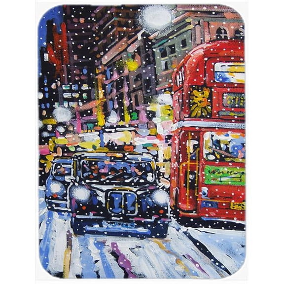 London Snow by Roy Avis Glass Large Cutting Board