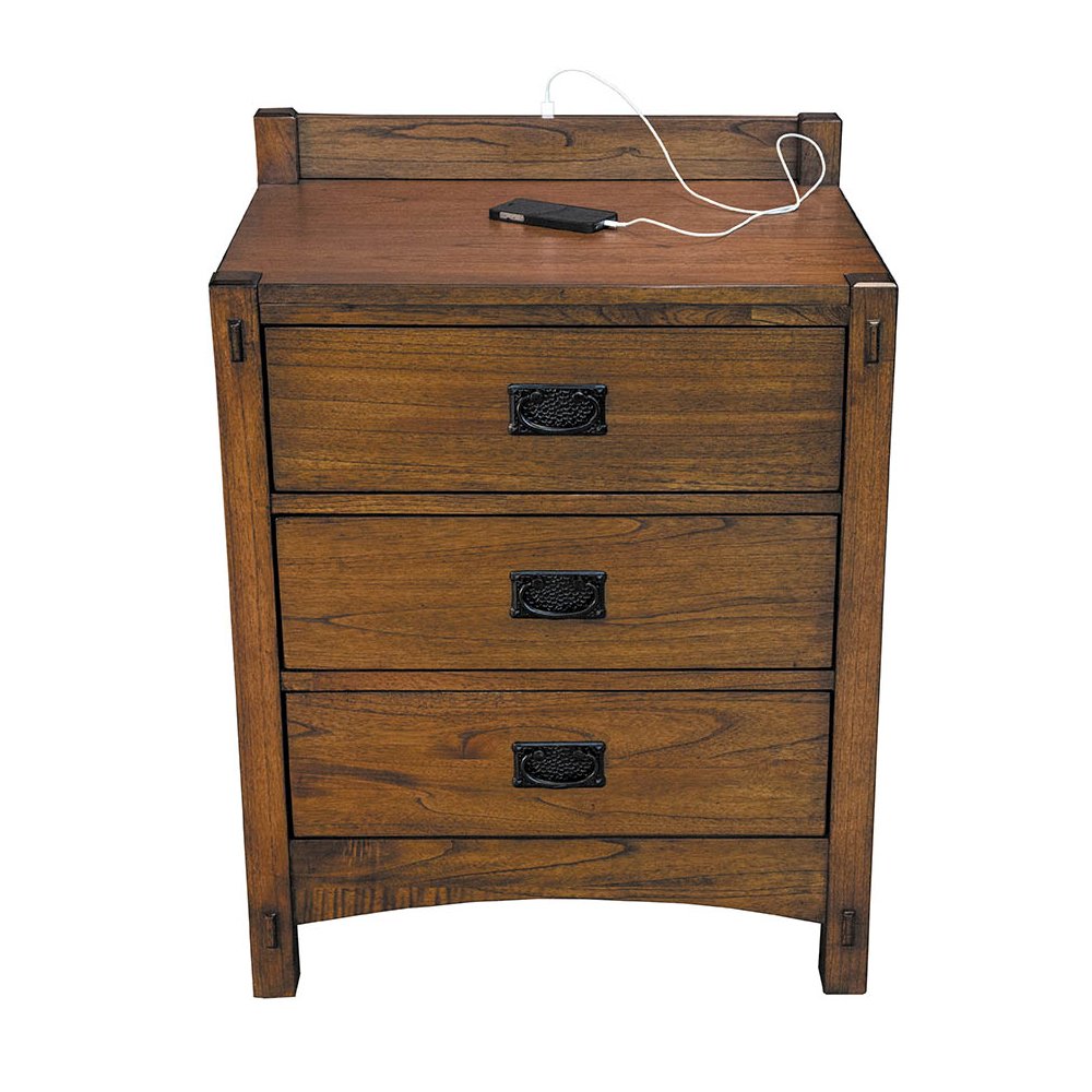 A-America Mission Hills Solid Wood Bedroom Nightstand in Harvest