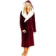 thumbnail image 2 of Batas Prolriy para mujer, bata de baño alargada de felpa de invierno para mujer, bata de manga larga, bata de mujer, color vino XXL, 2 of 7