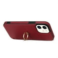 thumbnail image 6 of Allytech iPhone 12 Case, iPhone 12 Pro Case with Ring Holder, Premium PU Leather Cards Holder Kickstand Slim Fit Shell Shockproof Drop Protection Wallet Case Cover for Apple iPhone 12/ 12 Pro-Red, 6 of 8