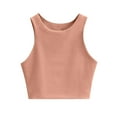 thumbnail image 1 of Débardeur Court Sans Manches pour Fille Double Couche Col Rond Orange M/13 Y-14 Y, 1 of 3