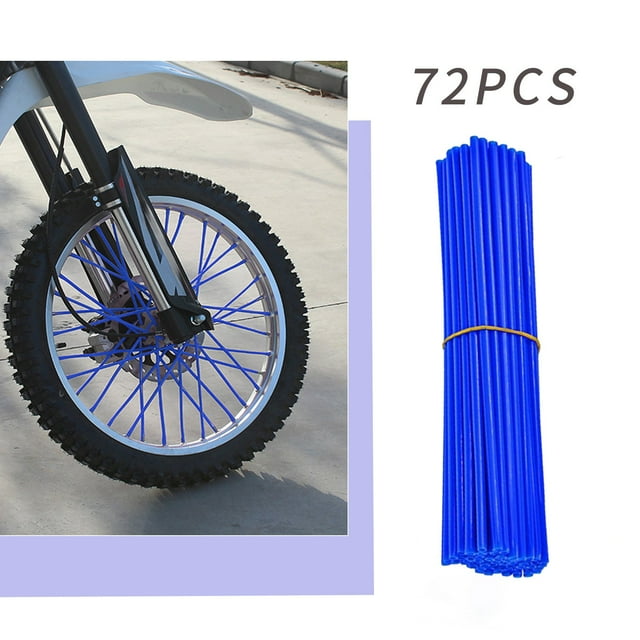 EGNMCR Décorations Ensemble de Décoration de Rayons de Roue 72 Pcs Manchon de Décoration de Rayons de Roue Bicyclette Motocyclette Ensemble de Rayons Colorés Plastiques de Rayons de Roue