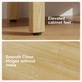 thumbnail image 2 of Estilo natural compacto para apartamentos – Mueble de baño de 16" con lavabo – Gabinete independiente de madera natural con puertas de cierre suave, 2 of 7