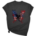 thumbnail image 2 of Cmfcve Women's Cotton Tee Shirt Short Sleeve Round Neck Independence Day Blouse Tops Butterfly Printed Sport Tunic Blouse, 2 of 5