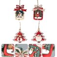 thumbnail image 3 of Wooden Santa Claus Snowman Christmas Tree Suspension Decoration (4pcs, Red), 3 of 5