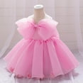 thumbnail image 4 of Tutu-Dresses for Toddler Girls 6M-3Y Kids Cute Spaghetti Strap Bowknot High Waisted Solid A-Line Floral Evening Party Performance Mini Dress, 4 of 8