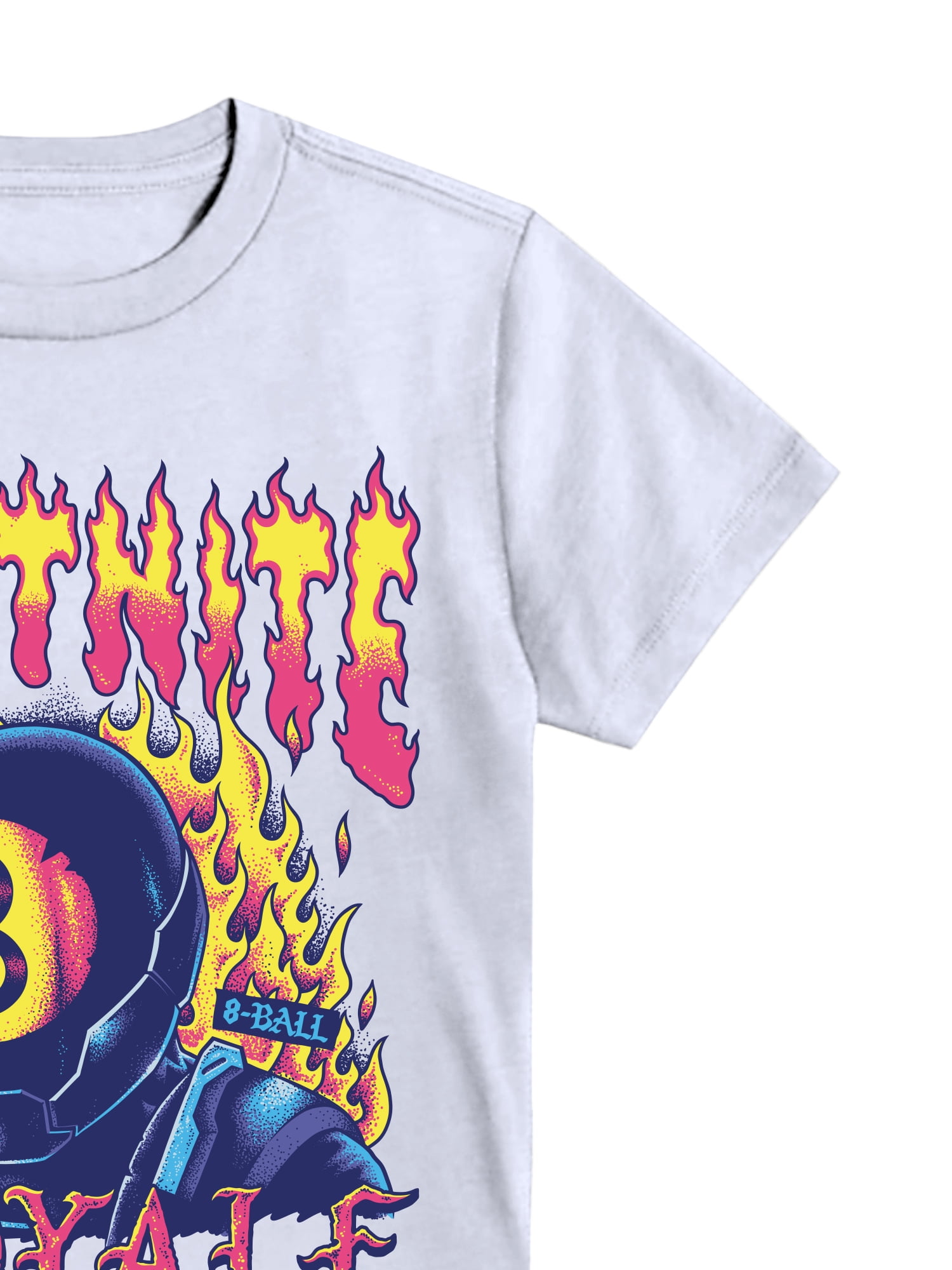Fortnite 8-Ball Fire Graphic Tee with Short Sleeves, Sizes 4-18