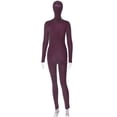 thumbnail image 1 of Pantalones deportivos de una pieza sin espalda y cuello alto de manga larga para mujer de otoño e invierno que brindan protección para la cabeza, 1 of 6