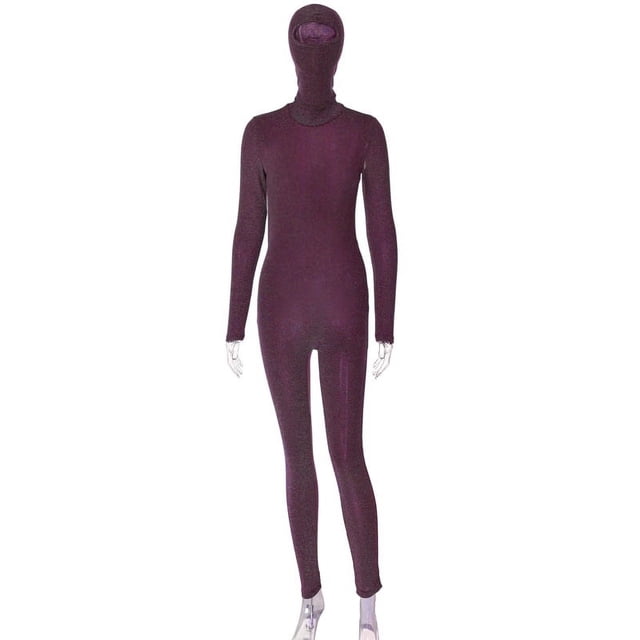 Pantalones deportivos de una pieza sin espalda y cuello alto de manga larga para mujer de otoño e invierno que brindan protección para la cabeza