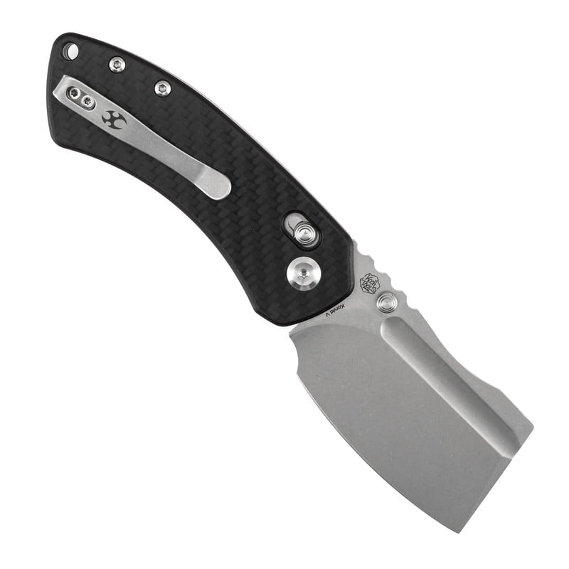 Kansept Korvid V Folding Pocket Knife 2.91" Stonewashed D2 Blade,Twill Carbon Fiber & G10,TE2030V7