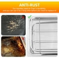 thumbnail image 4 of Air Fryer Basket for Oven, 2 Set Stainless Steel Air Fryer Pan and Crisper Tray, Non-Stick Oven Fryer Basket for Baking and Crispy Foods Chicken, French Fry and Frozen Food (11.8 x 15.7 inch), 4 of 7
