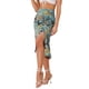 thumbnail image 4 of Faldas hawaianas para mujeres INSPIRE CHIC 2024, falda tropical con fruncido frontal y abertura, color azul menta para la playa de verano, 4 of 6