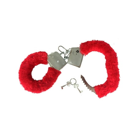 Fuzzy Alligator - Soft Red Steel Fuzzy Furry Handcuffs Hand Cuffs